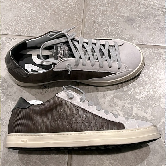 P448 John Roccia Low Top Sneakers, Brown Size 40 New in Box - Picture 5 of 11